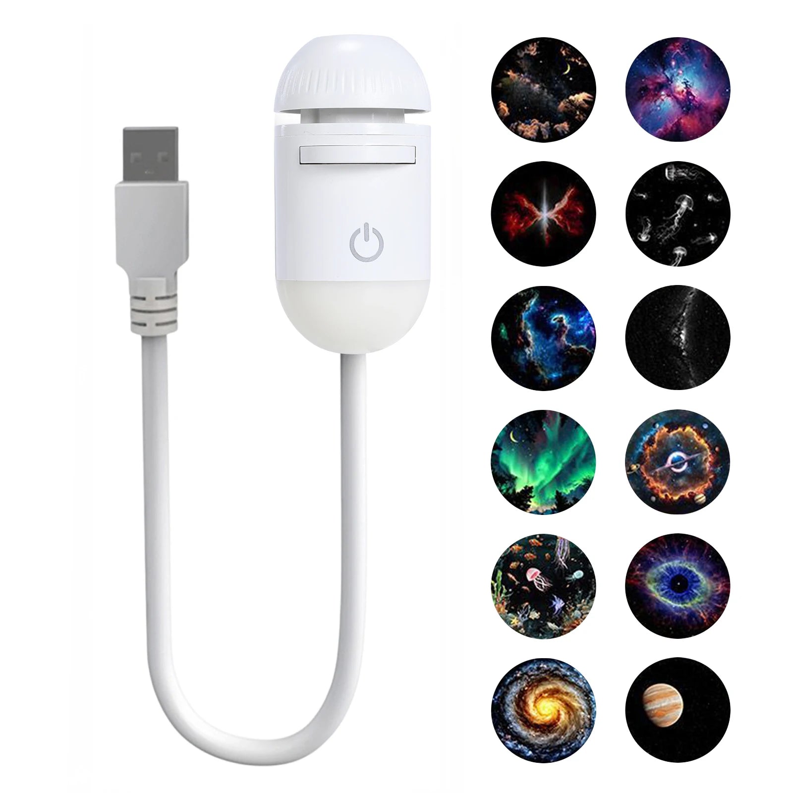Mini proyector de galaxia LED 360° con cielo estrellado para decoración y fiestas