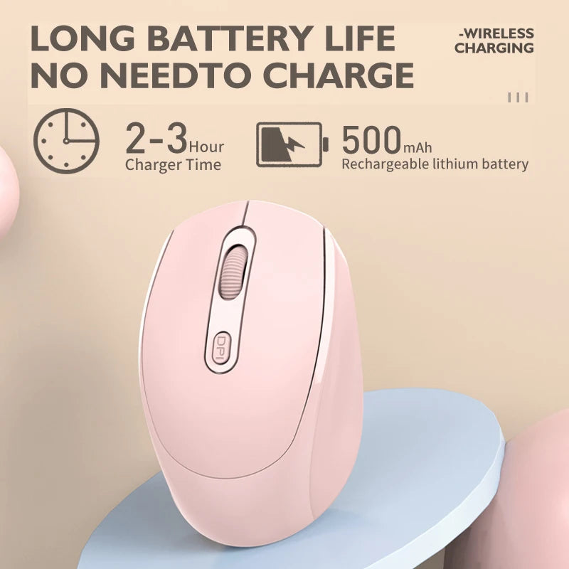 Ratón inalámbrico con batería para Gamer, modos duales, compatible con Bluetooth, 2,4G, USB, silencioso, para portátil, tableta, Macbook Mause