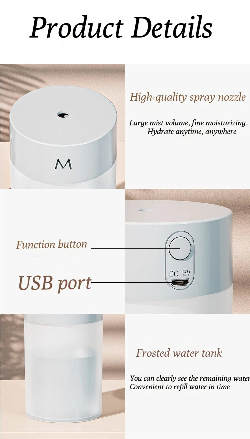Mini Humidificador Difusor de Aroma USB 180ml