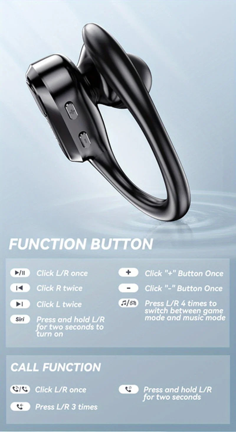 Auriculares Bluetooth 5.3 Lenovo XT80 con Gancho Deportivo