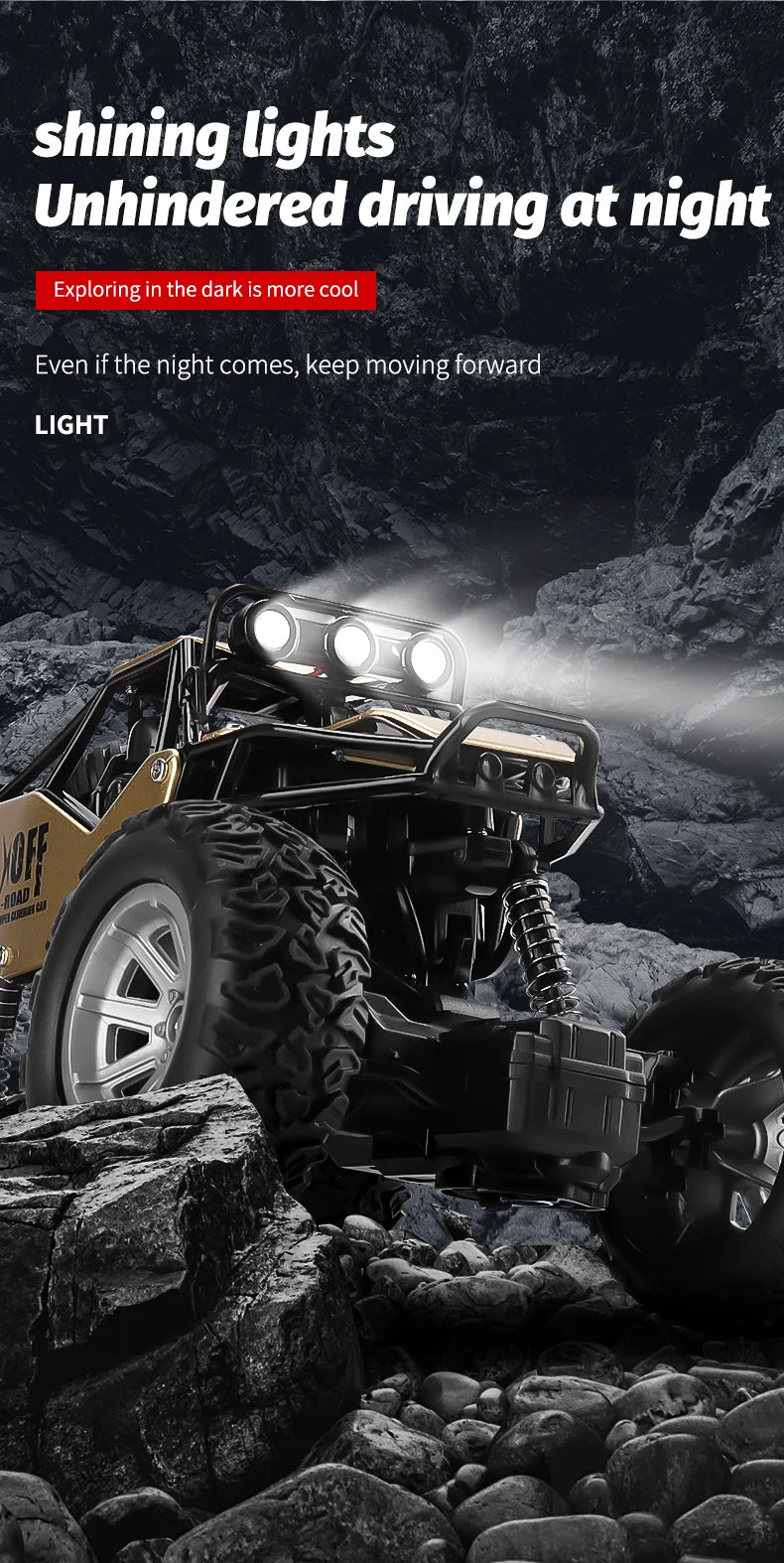 Coche RC ZWN 1:16/1:20 Todoterreno con Luz LED y Control Remoto 2.4G