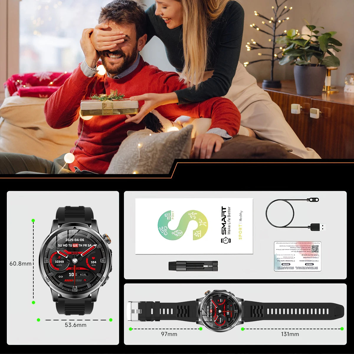 2026 militar t-rex 3 reloj inteligente reloj de Fitness hombres 466*466 pantalla AMOLED 1000mAh batería linterna llamada impermeable Smartwatchs