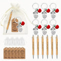 Set de Regalo de Agradecimiento para Maestros, 24 Piezas, 6 Sets, Bolígrafo de Bambú, Llavero, Tarjeta de Agradecimiento, Bolsa para Graduación Escolar, Jubilación, Festividades