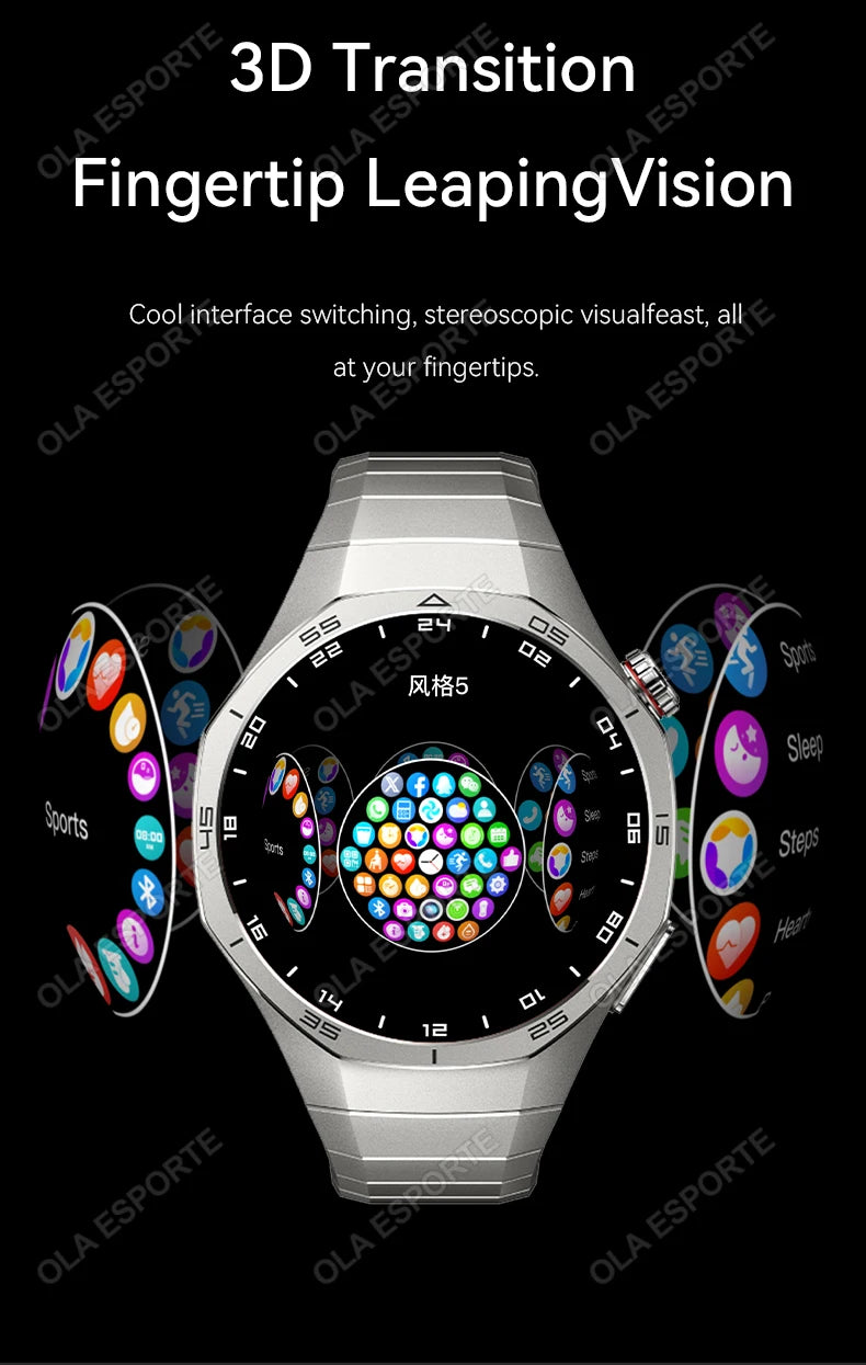 Reloj Inteligente 2026 Watch 5 Pro con GPS, Pantalla AMOLED de 360*360, NFC, Llamadas Bluetooth, Resistente al Agua, Monitor de Salud, Reloj Inteligente para Hombre Hw1
