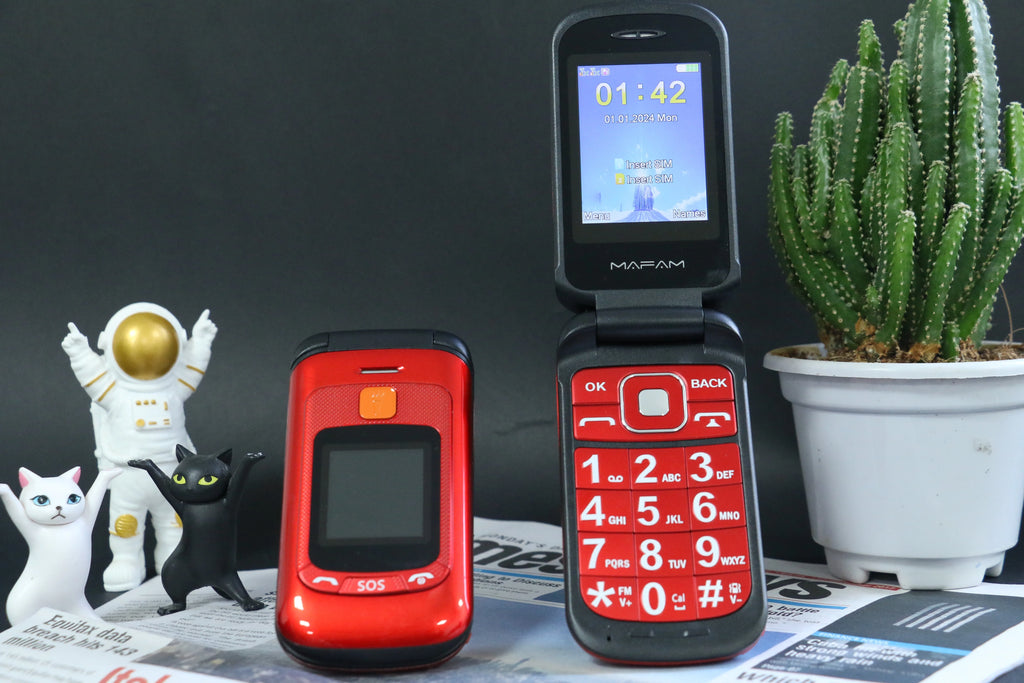 Mafam F899 Senior Flip Feature Phone Dos pantallas 2 Sim Botón grande SOS Dial Antorcha Clamshell Móvil Estilo retro 15 días Larga modo de reposo