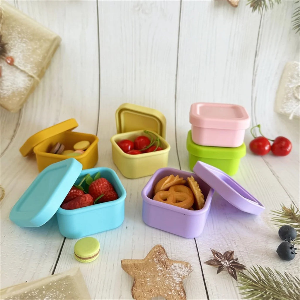 Fiambrera de silicona para niños de 100ml, tazón de comida complementaria, caja de comida complementaria para huevos al vapor, horno microondas
