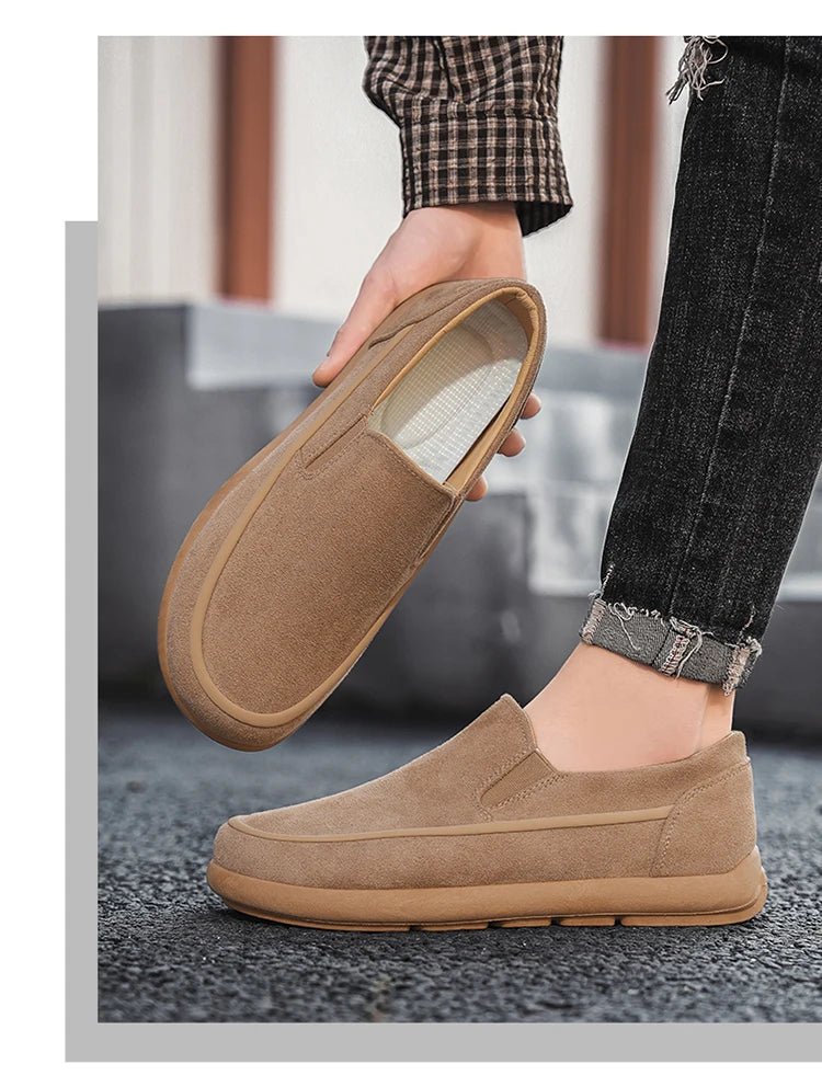Zapatillas sin cordones para hombre, transpirables, modernas, versátiles, informales, mocasines, zapatos cómodos para conducir, mocasines ligeros