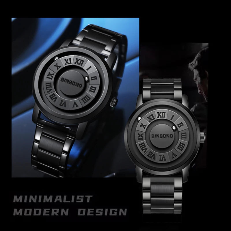 Reloj de Cuarzo BINBOND para Hombre, Acero Inoxidable, Resistente al Agua