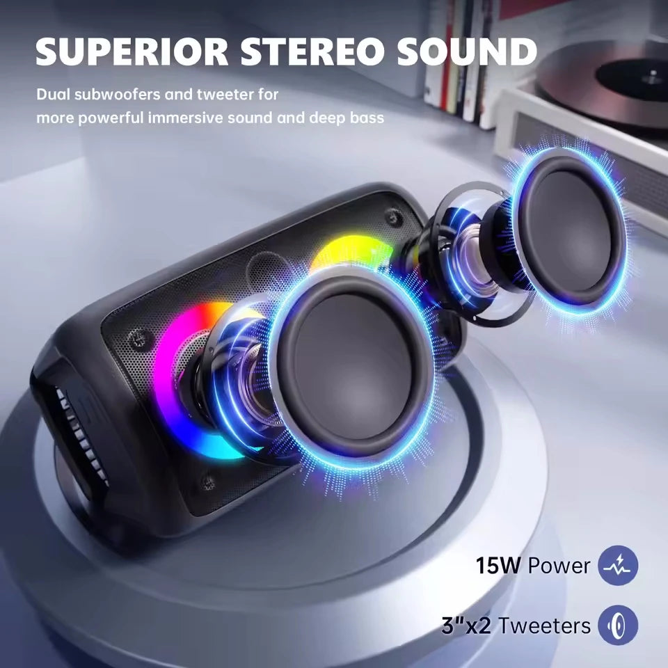 Altavoz inalámbrico De Karaoke con Bluetooth, Subwoofer portátil con micrófono, Radio, lámpara FM, caja De sonido, música, LED, TWS, Caixa De Som