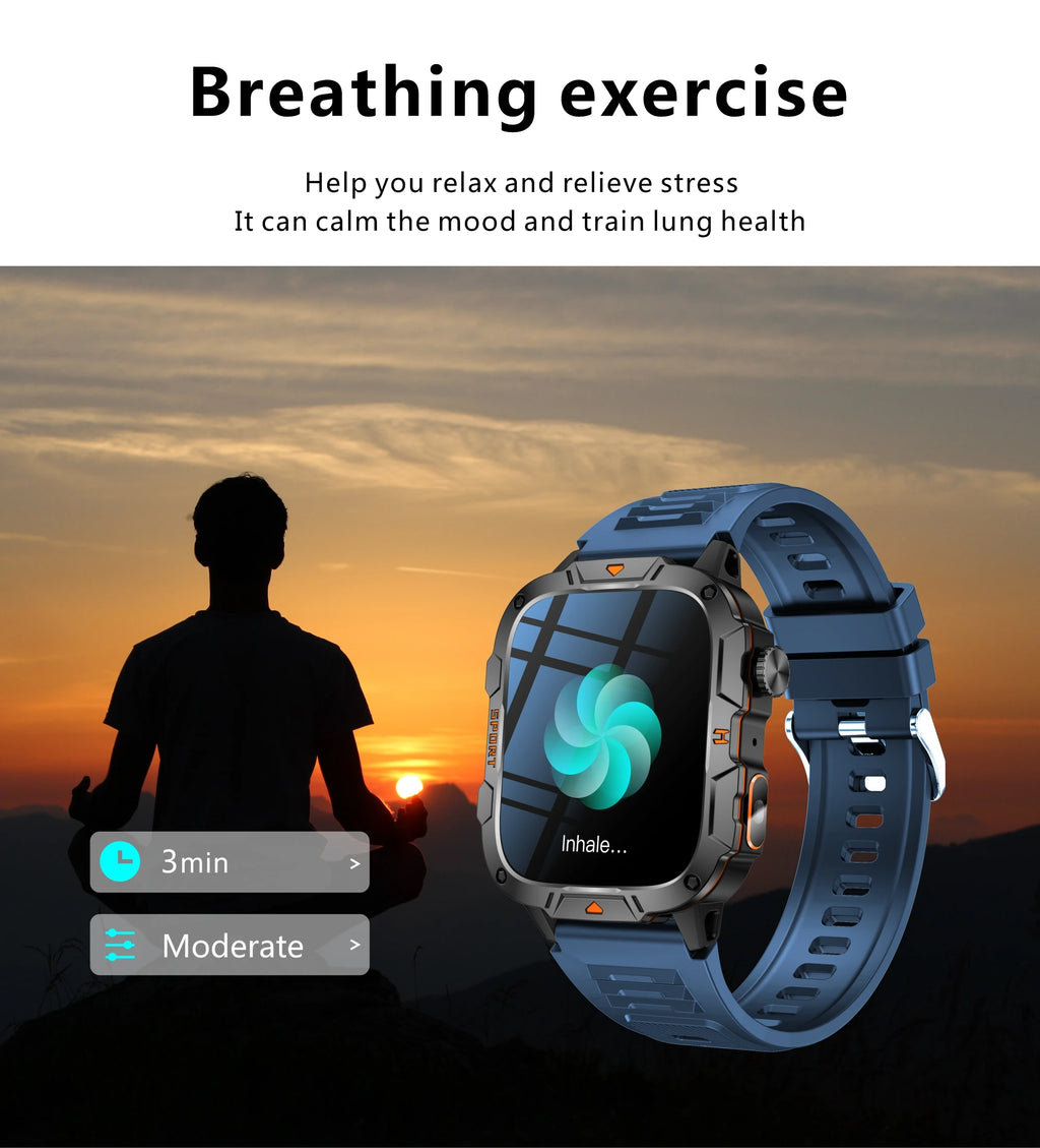 Reloj Inteligente de Grado Militar 2025, Pantalla AMOLED de 1.96 Pulgadas, Resistente al Agua 5ATM, Reloj Inteligente Deportivo con Llamadas Bluetooth