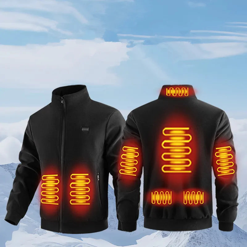 Chaqueta Calefaccionada de 8 Zonas para Hombre y Mujer, Lana Polar