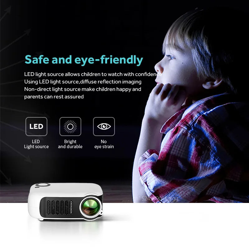 Mini proyector AUN A2000 LED, compatible con 1080P Full HD y 4K