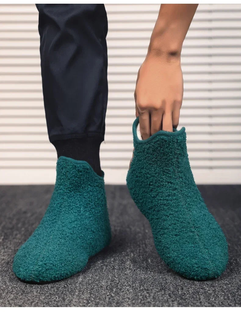 YRZL, zapatos de algodón de invierno para hombre, zapatillas ligeras sin cordones de alta calidad, mocasines de algodón de felpa para interiores, zapatos cálidos de invierno para hombre