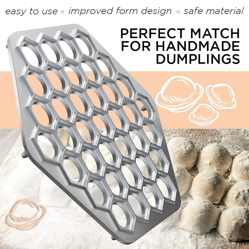 Fabricante de raviolis ruso con 37 agujeros, molde para dumplings, aleación de aluminio, Pelmeni, fabricante de dumplings de carne, cortador de dumplings hecho a mano JT567