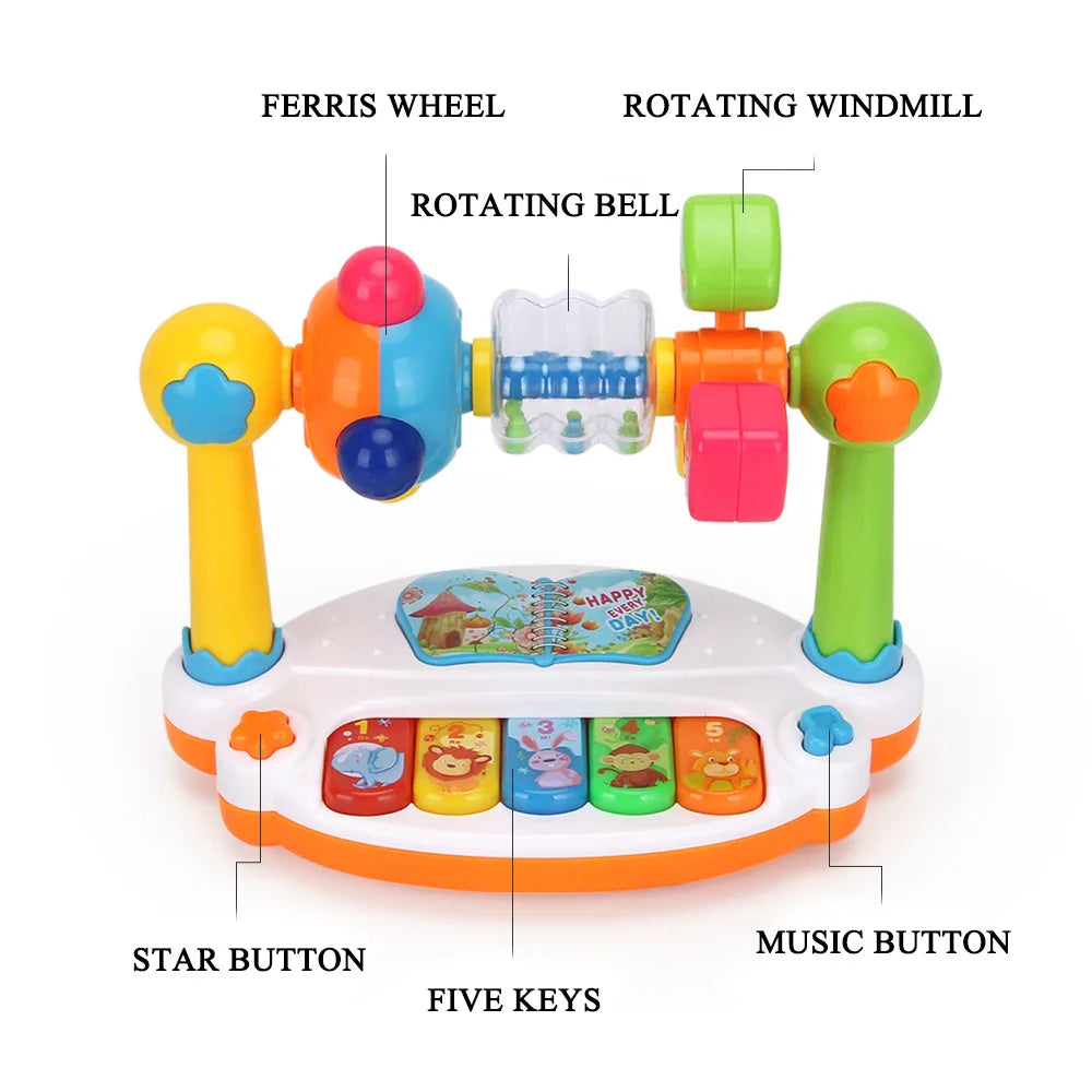 Teclado Piano Musical para Niños con Sonido y Luz - Juguete Educativo