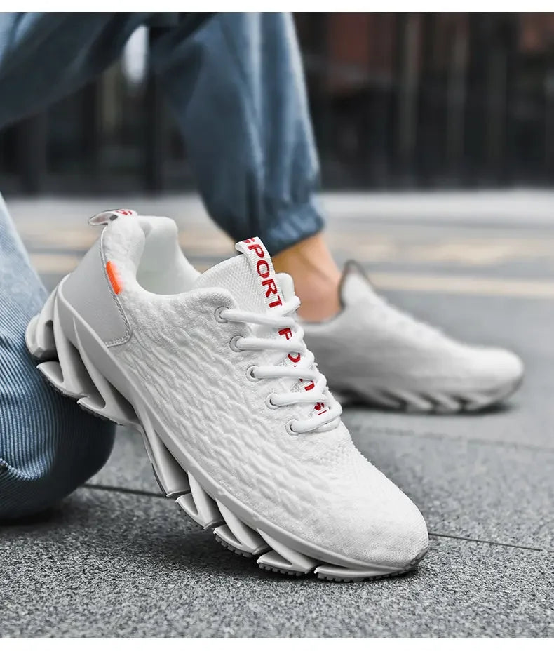 Zapatillas deportivas transpirables de malla unisex con suela cuchilla