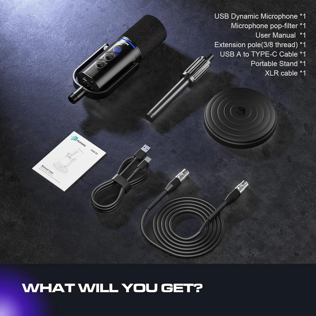 Micrófono Dinámico XLR/USB para Streaming y Podcast