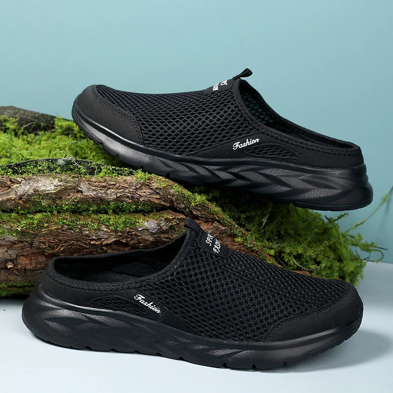 YRZL Zapatos Casuales Hombres Verano Medio Zapatos Zapatillas Diapositivas Slip on Zapatos Hombres Malla Transpirable Suave Cómodo Zapatillas para Hombres