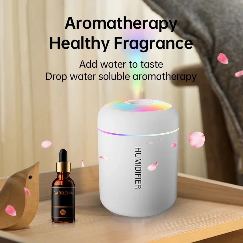 Mini humidificador difusor de aromas USB 180 ml para auto con luces