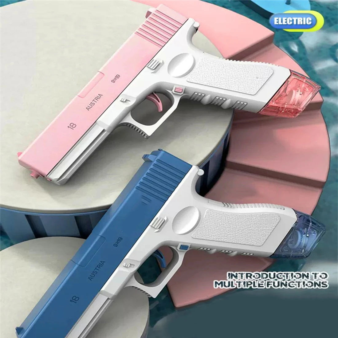Pistola de Agua Eléctrica, Juguetes de Agua con Chorro, Pistolas de Agua Automáticas de Alta Presión para Niños, Juguetes de Agua Recargables