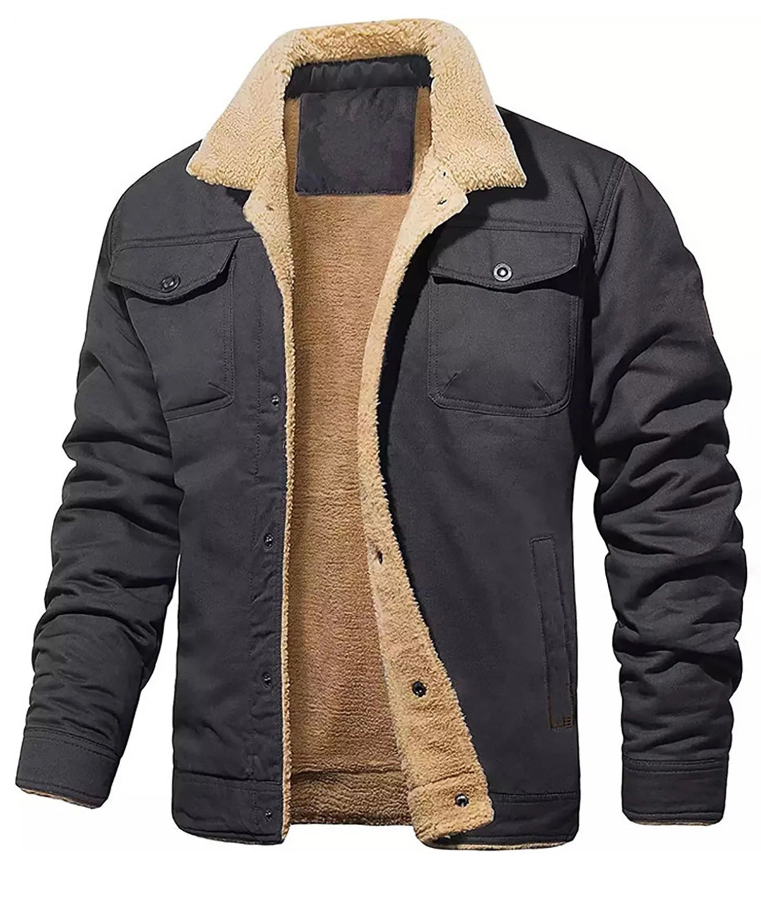 Parka de Invierno para Hombre con Forro Polar y Bolsillos