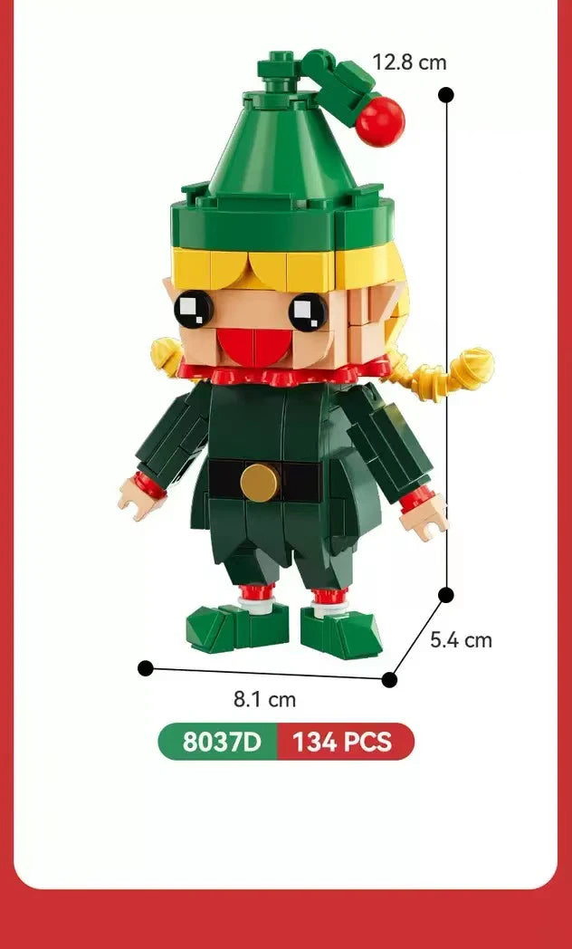 493 Uds. Juego de regalo de juguete de bloques de construcción de Navidad, ensamblaje de modelo de pingüino BrickHeadz de Papá Noel, adornos navideños para niños