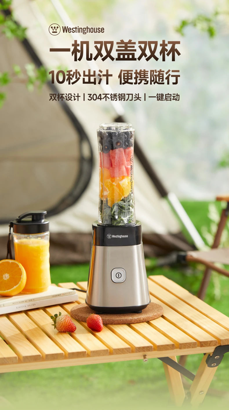 Exprimidor Eléctrico 600ml con 2 Vasos de Gran Capacidad