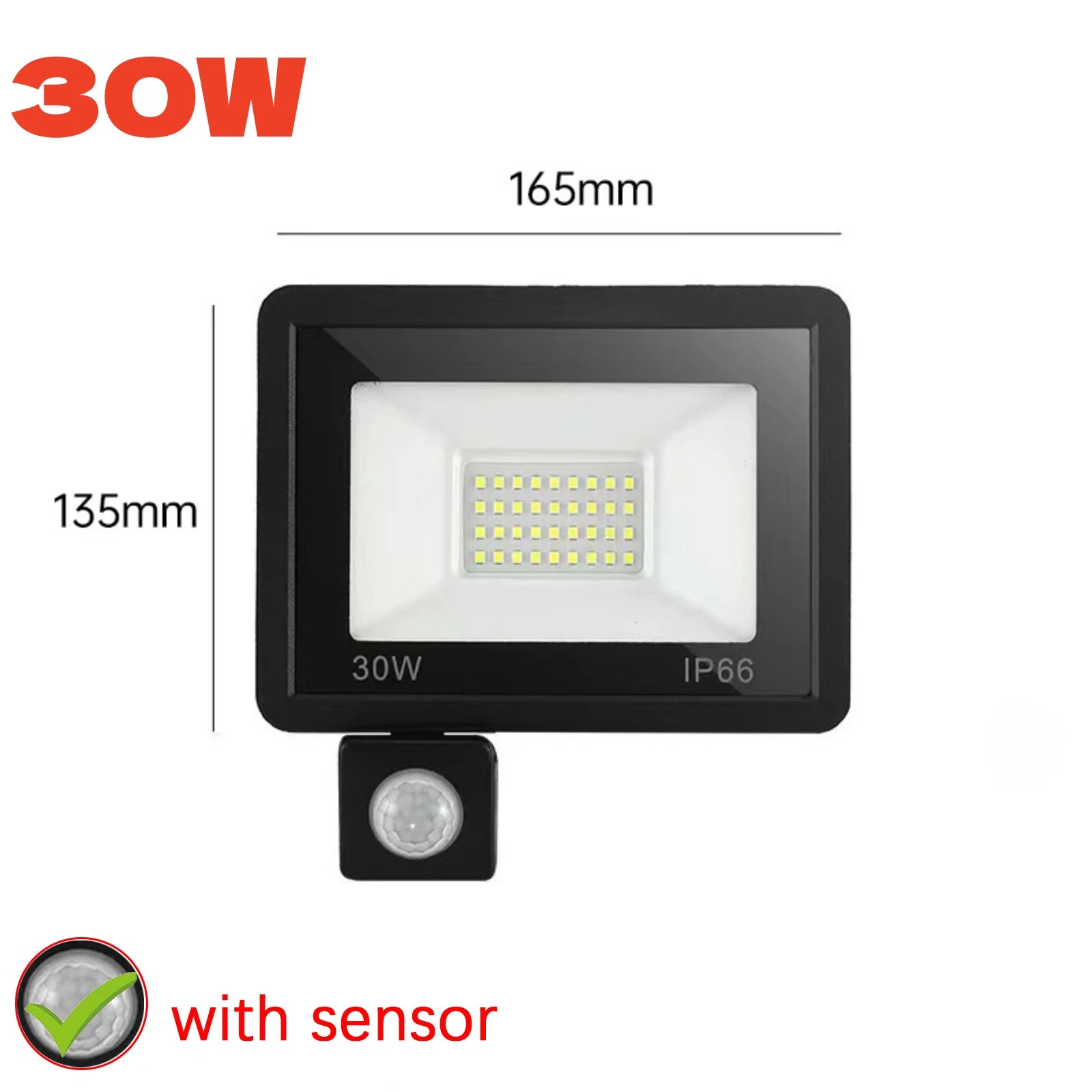 Reflector LED con Sensor de Movimiento IP66 para Exteriores 10W-50W