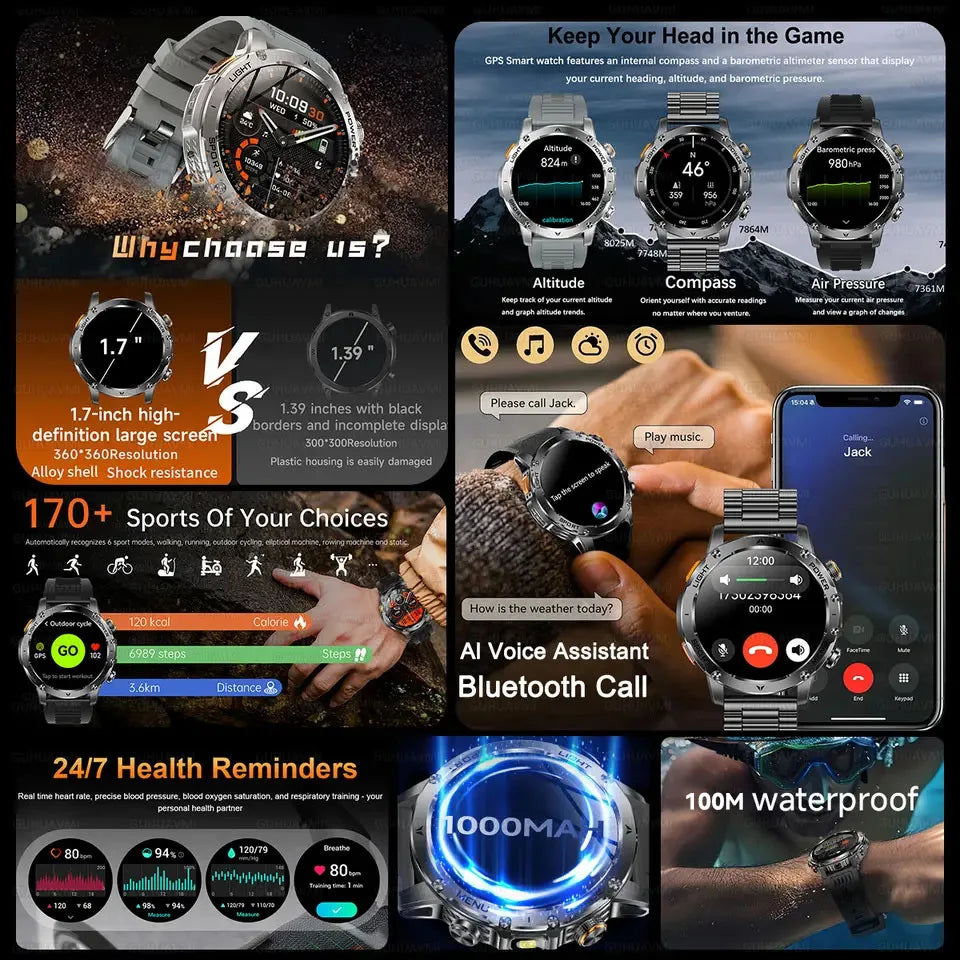 Reloj Inteligente T-REX3 con GPS y Batería 1000mAh