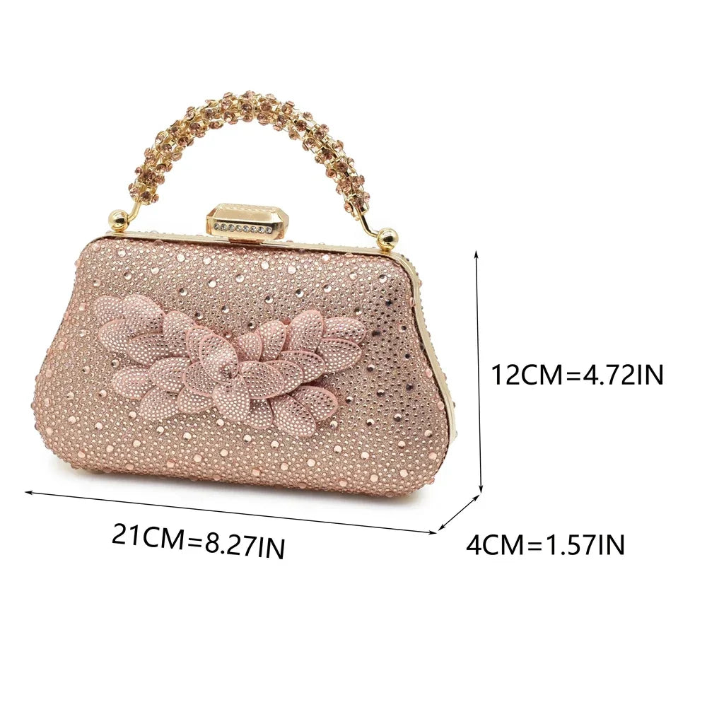 Sandalias con Strass de Tacón Alto para Mujer - Conjunto Zapatos y Bolso