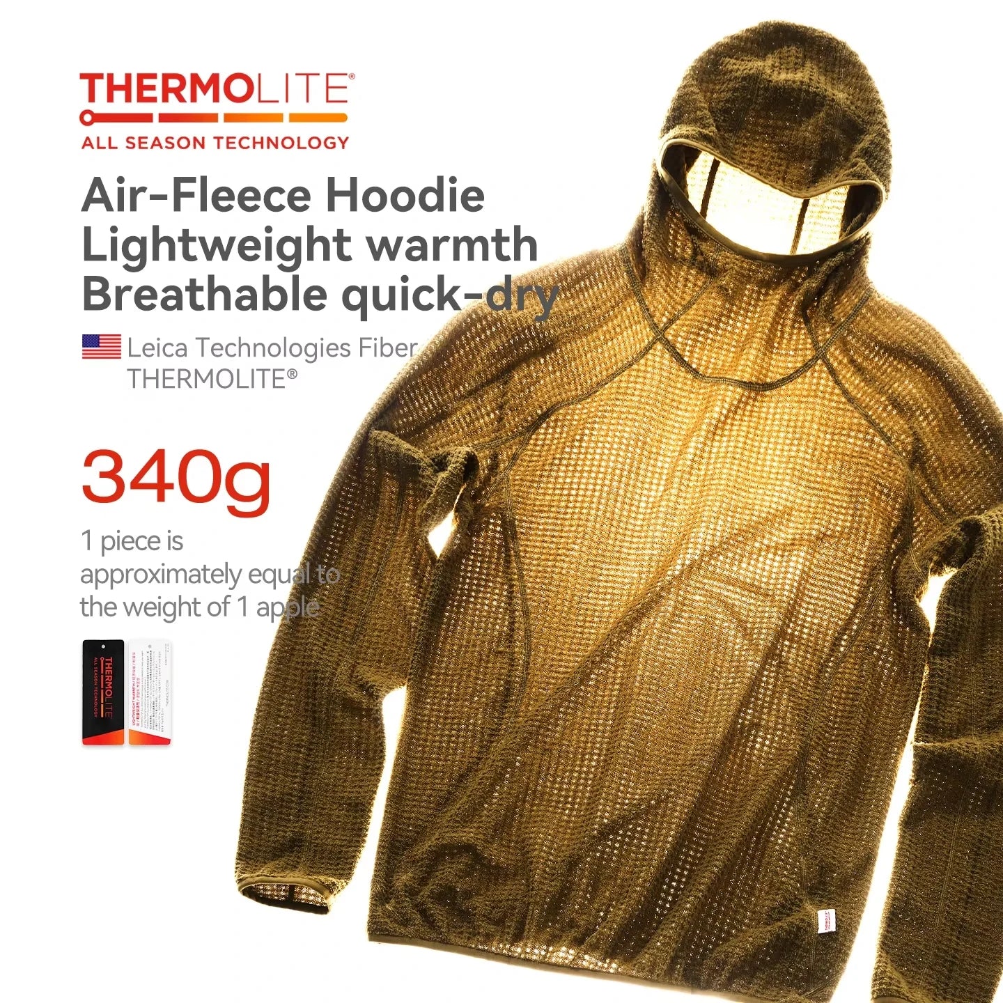 Sudadera con Capucha Thermolite, Liviana y Cálida, Colores Sólidos