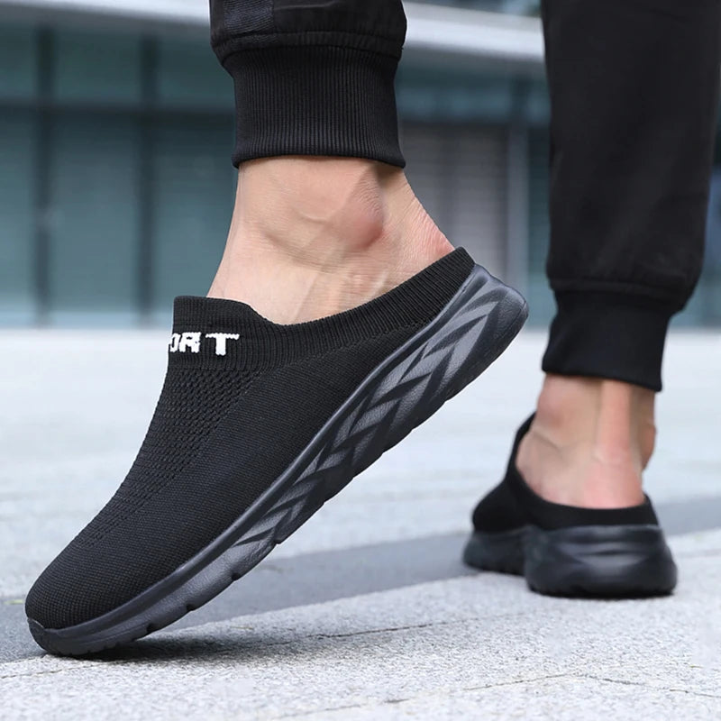 Zapatillas ligeras para hombre, zapatillas transpirables para hombre, zapatos casuales de moda, zapatos planos antideslizantes para hombre, zapatos planos sin cordones para exteriores de talla grande
