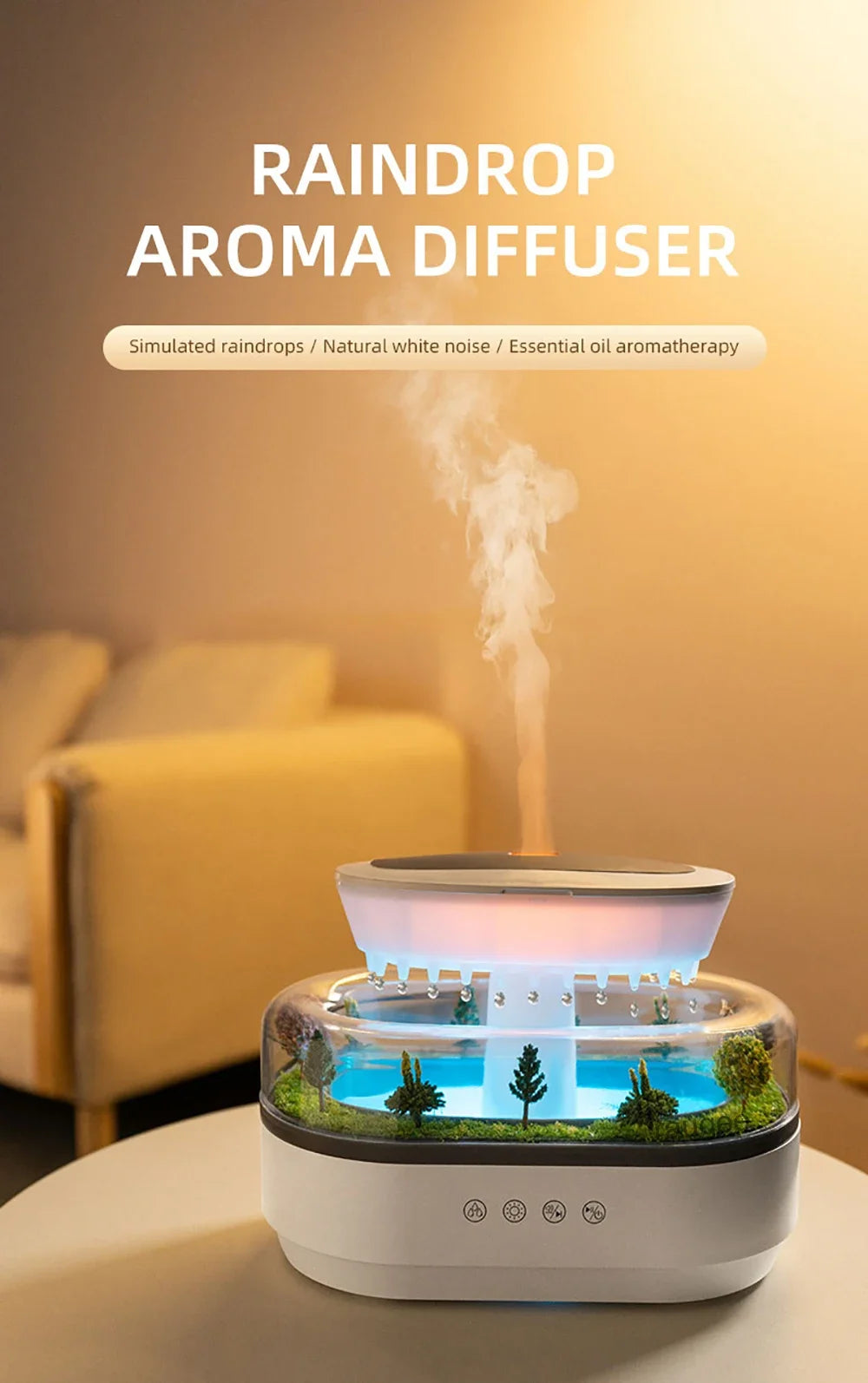 Humidificador Gota de Lluvia con Luz Ambiente