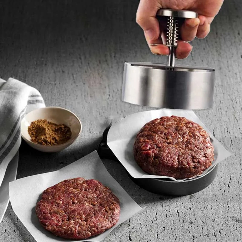 Prensa de carne para hamburguesas de acero inoxidable 304, molde para hacer hamburguesas, herramienta Manual para hacer pasteles, parrilla, carne, carne, cerdo, arroz, moldes para hacer prensa
