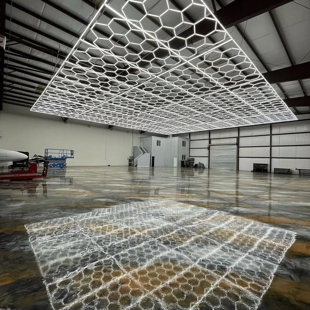 Luz LED hexagonal para garaje, 50000H, 6500K, ultrabrillante, para el hogar, gimnasio, barbería, detallado de coches, Bar, sótano, taller, iluminación de techo
