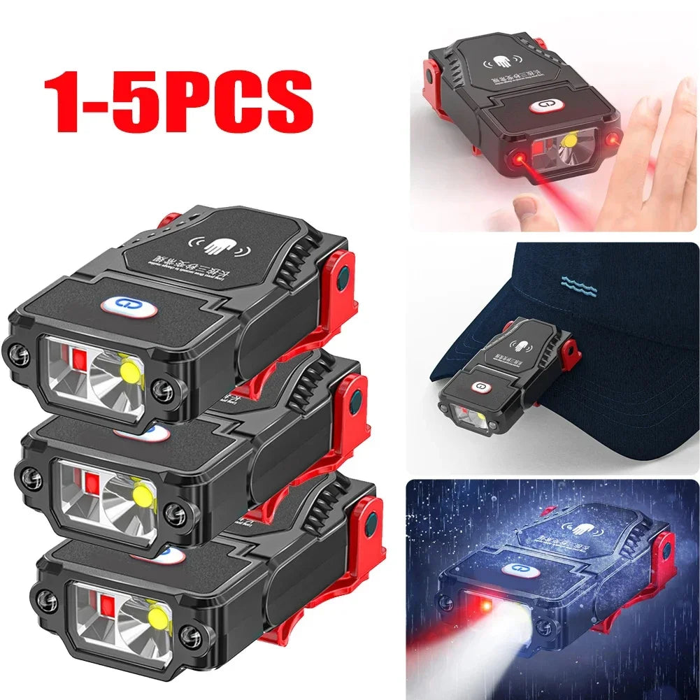 Faro LED Recargable USB con Sensor de Movimiento para Camping