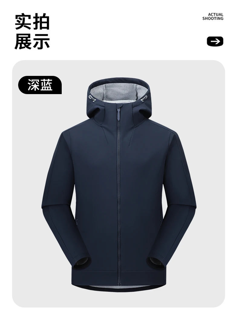 Chaqueta Softshell con Capucha para Hombre, Cálida y Resistente