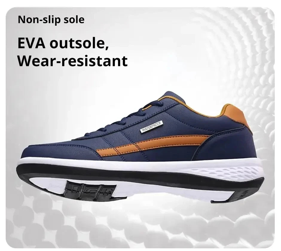 Zapatillas de deporte para hombre, zapatos deportivos informales, zapatos de cuero para caminar al aire libre para hombre, fondo suave para las cuatro estaciones