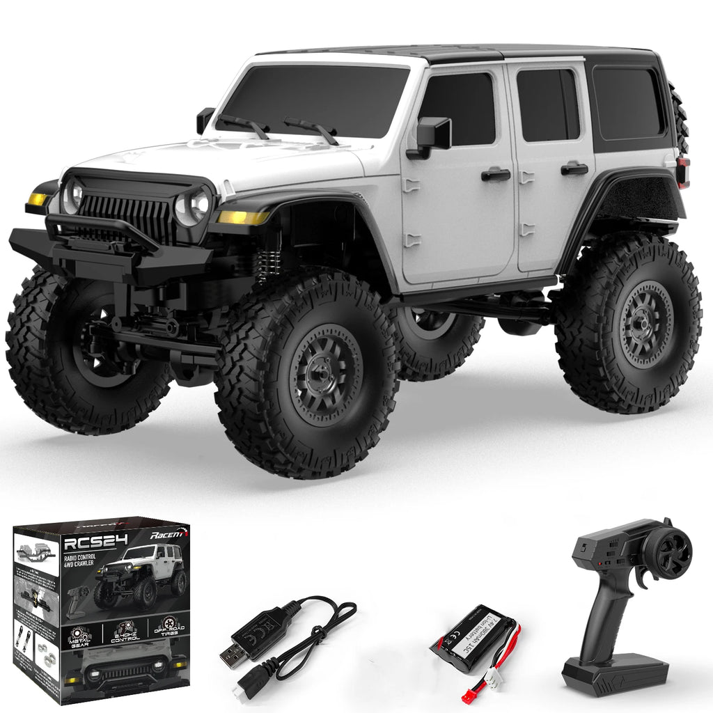 Volantexrc Coche RC 1:24 2.4G 4WD Todoterreno con Luces LED, Camioneta RC de Escalada, Vehículo RC Eléctrico para Todo Terreno, Juguete, Regalo