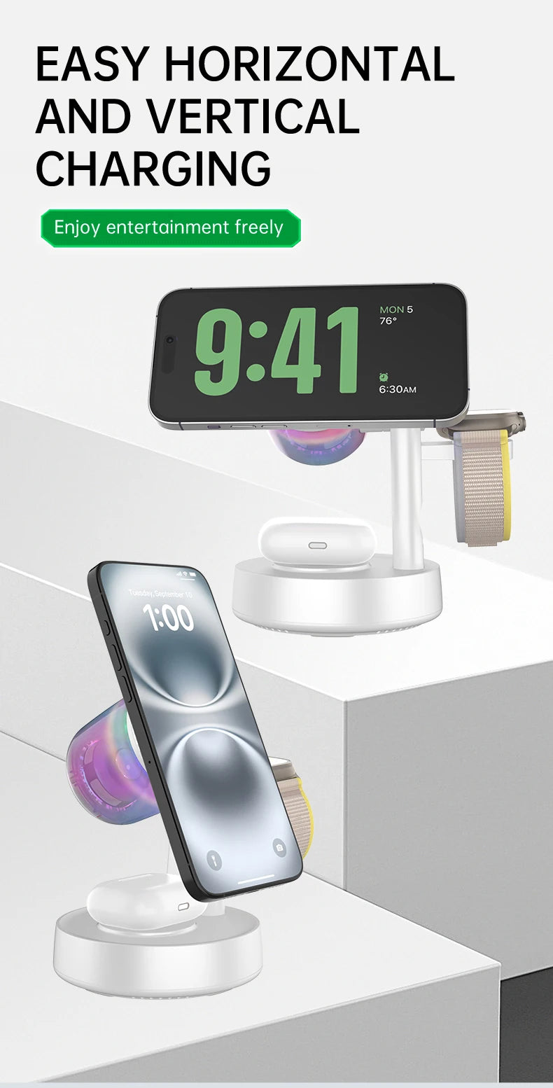 Cargador Inalámbrico Qi2 25W con Altavoz Bluetooth