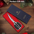 Sunnecko-tijeras de cocina profesionales de acero inoxidable, aptas para lavavajillas, cuchillas curvas de alta resistencia, tijeras de cocina, herramientas de corte