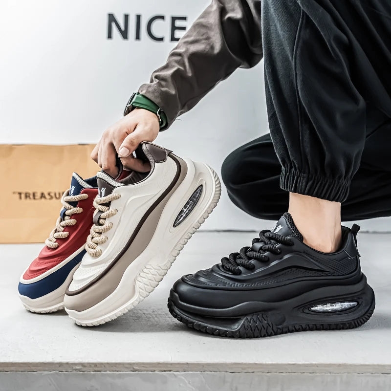 Zapatos Deportivos Casuales para Hombre, Zapatos de Skate con Suela Gruesa a la Moda, Zapatos Modernos y Cómodos para Hombre, Adecuados para Exteriores