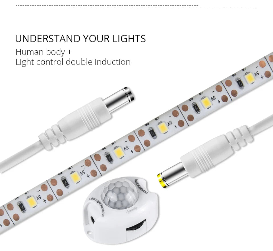 Tira LED con Sensor de Movimiento PIR para Armario