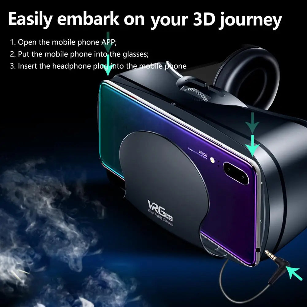 VRG Pro 3D gafas de realidad Virtual VR dispositivos auriculares Viar gafas lentes de casco inteligentes para teléfonos inteligentes visor dispositivos móviles