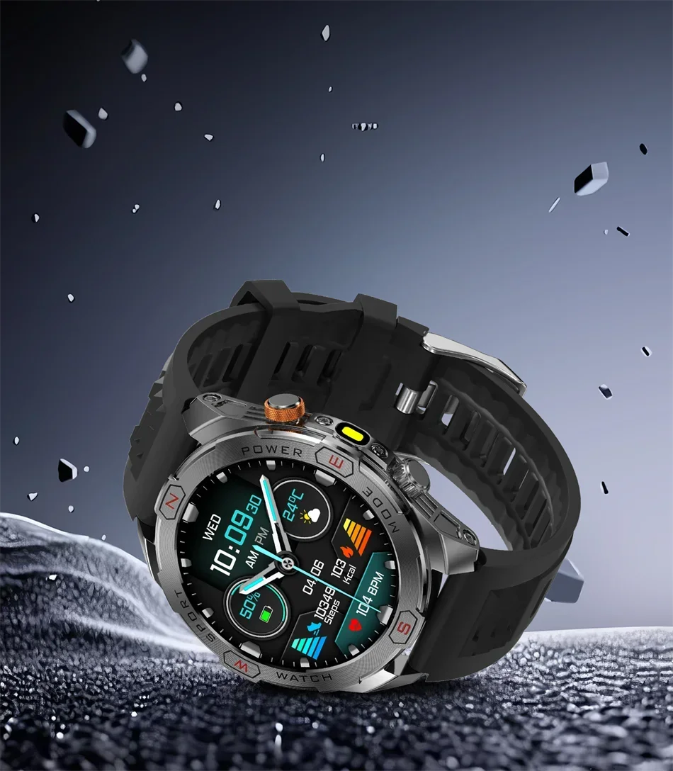 Reloj Inteligente Militar 1200mAh Brújula