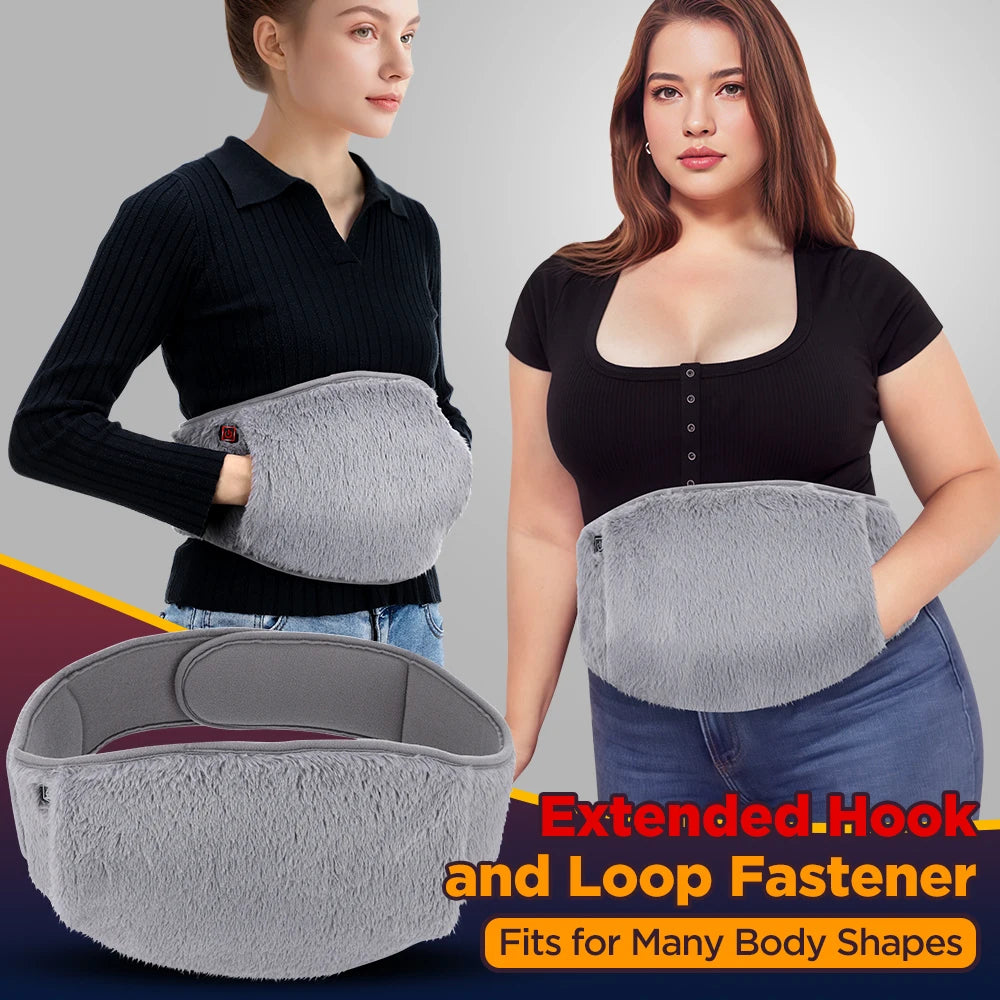 Cinturón Eléctrico Térmico con 3 Niveles de Temperatura, Masajeador Abdominal, Almohadilla Térmica Menstrual, Calentador de Manos y Abdomen, Ajustable a Todo Tipo de Cuerpo