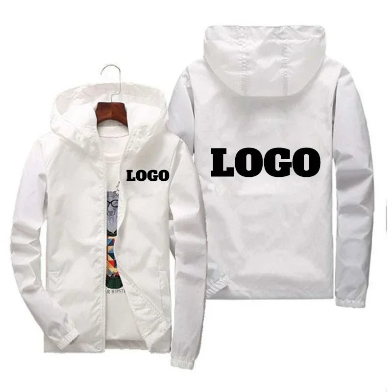 Chaqueta Cortavientos Impermeable para Hombre con Capucha