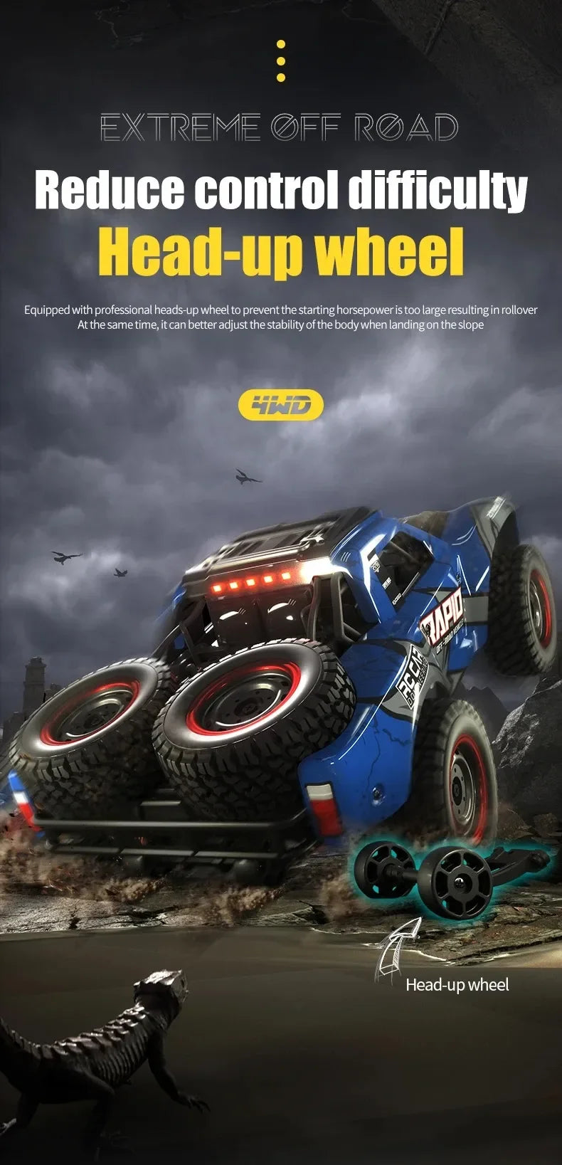 JJRC Q130 1:16 70 KM/H 4WD RC coche con Motor sin escobillas ligero coches de Control remoto camión monstruo de deriva de alta velocidad juguetes para niños y adultos