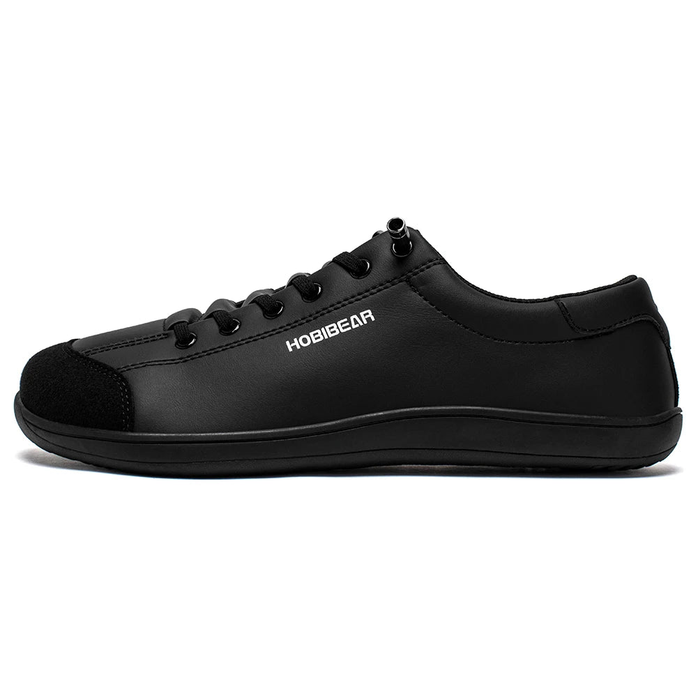 HOBIBEAR zapatos descalzos Unisex punta ancha zapatillas de deporte de cuero Artificial Zero Drop Slip On zapatos cómodos ligeros al aire libre