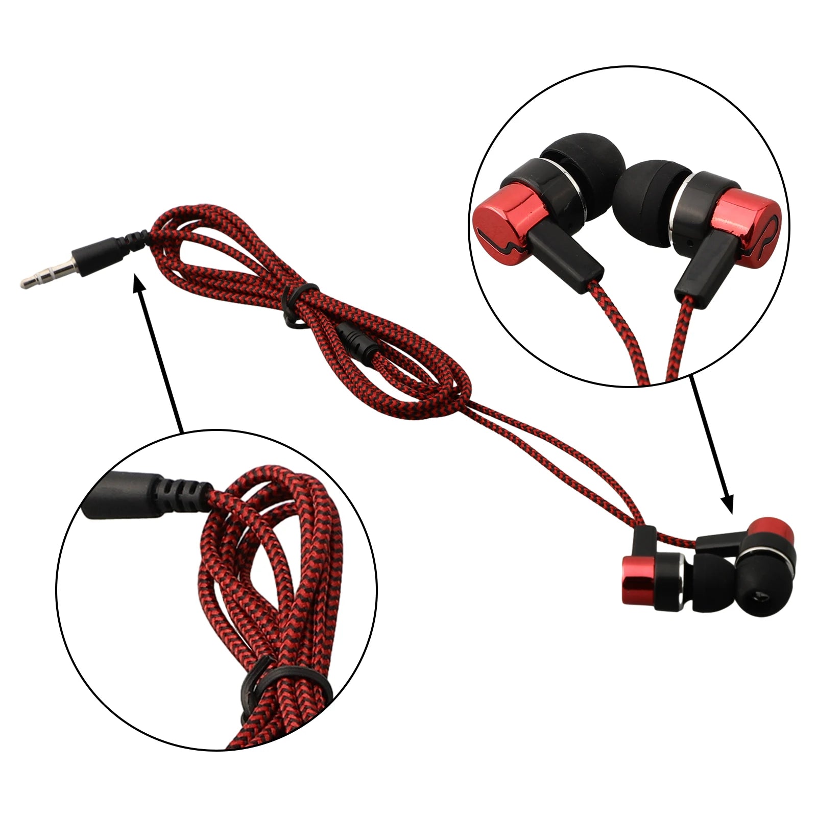 Experimente graves potentes con auriculares internos con cable, auriculares estéreo de 3,5 mm para dispositivos móviles, diseño con aislamiento de ruido